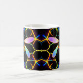 Mug Abeille de miel néon vibrante avec Hexagonal Abstr (Centre)
