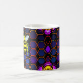 Mug Abeille de miel néon vibrante avec Hexagonal Abstr (Centre)