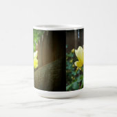 Mug Abeille de miel pollinisant la haie de rose jaune (Centre)