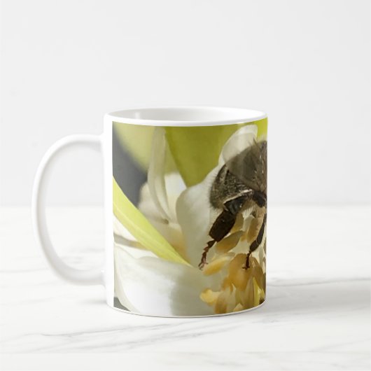 Mug Abeille en fleur orange (Gauche)