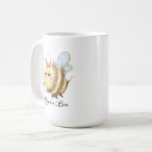 Mug Abeille géante avec couronne et baguette (Devant gauche)