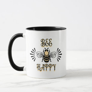 Mug Abeille Heureuse Couleurs Vintage Abeille à Miel
