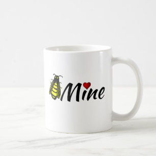 Mug Abeille miel mignonne avec coeur rouge Valentine