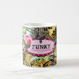 Mug Abeille rose vintage lunatique de la