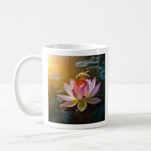 Mug Abeille sur fleur de lotus (Gauche)