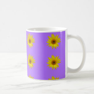 Mug Abeille sur tournesol jaune sur violet