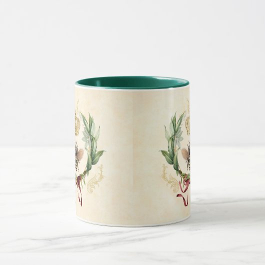 Mug Abeille Vintage botanique moderne (Centre)