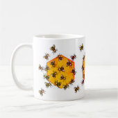 Mug Abeilles de miel avec dessin d'hexagone jaune oran (Gauche)