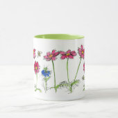 Mug Abeilles de miel Cosmos rose Aquarelle (Centre)