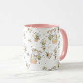 Mug Abeilles De Miel, Fée & Bébé En Motif Sans Faille (Devant droit)