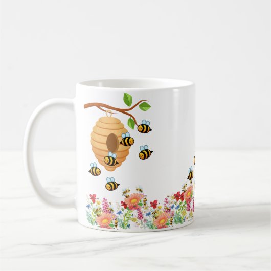 Mug Abeilles et fleurs de miel (Gauche)