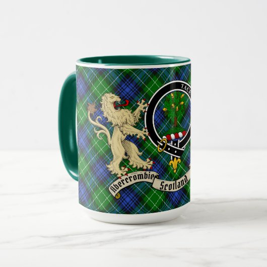 Mug Abercrombie Badge & Tartan Personnalisé (Devant gauche)