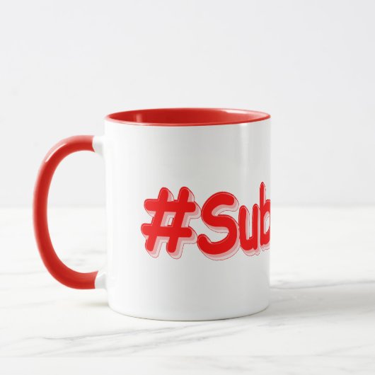 Mug "#Abonnez-vous" Conception sympa. Commandez dès ma (Gauche)