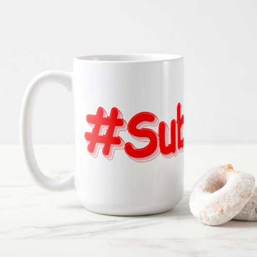 Mug "#Abonnez-vous" Conception sympa. Commandez dès ma (Avec donut)