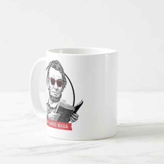 Mug Abraham Lincoln Lit Les Livres Interdits (Devant gauche)