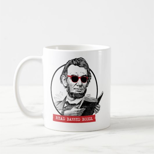 Mug Abraham Lincoln Lit Les Livres Interdits (Gauche)