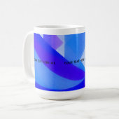 Mug Abrégation géométrique de la vague bleue (Devant gauche)