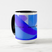 Mug Abrégation géométrique de la vague bleue (Devant gauche)