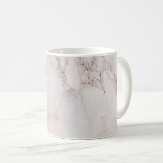 Mug Abrégé sur élégant de marbre blanc rose motif (Devant droit)