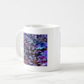 Mug Abrégé sur feuillage dans des tons bleus et lilas (Devant gauche)