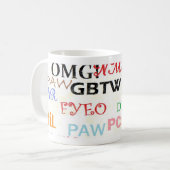 Mug Abréviations de masselotte des textes (Devant gauche)
