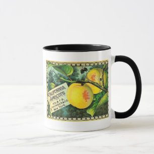 Mug Abricots de la Californie - étiquette vintage de