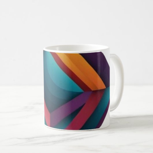 Mug Abstract 3D Geometric Diamond Gradient Art (Devant droit)