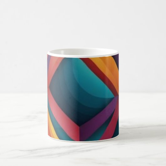 Mug Abstract 3D Geometric Diamond Gradient Art (Centre)