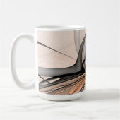 Mug Abstract Anthracite Gray Sienna Modern Fractal Art (Gauche)