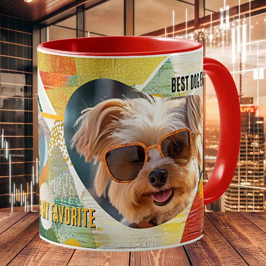 Mug Abstract Art Collage Custom Dog Photo