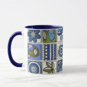 Mug Abstract Bird and Flower Ceramic Tiles (Gauche)