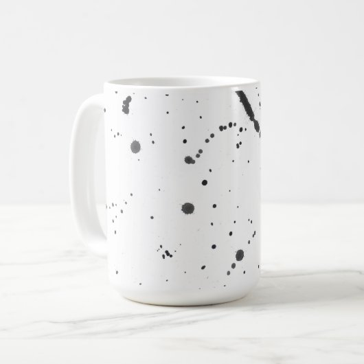 Mug Abstract Black Paint Splash & Splatter Pattern (Devant gauche)