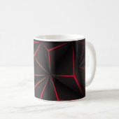 Mug Abstract black polygon red light futuristic techno (Devant droit)