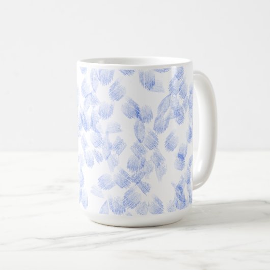 Mug Abstract Blue Paint Brush Strokes Pattern (Devant droit)