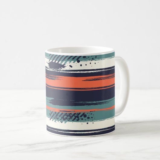 Mug Abstract Brushstrokes with Bold Contrasts (Devant droit)