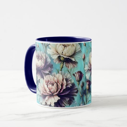 Mug Abstract carnations pattern design 1 (Devant gauche)