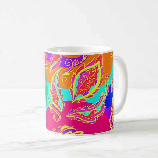 Mug abstract,color,pattern, indian,mandala,pink, (Devant droit)