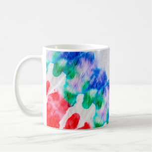 Mug Abstract colorful tie dye pattern on a crumpled wh
