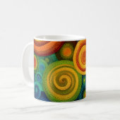 Mug Abstract concentric circles in vibrant multicolor  (Devant gauche)
