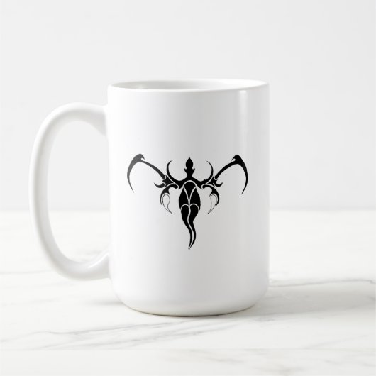 Mug Abstract Elephant black and white tribal design (Gauche)