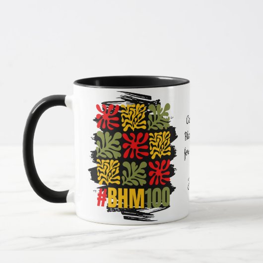 Mug Abstract Floral 100 Centennial Black History Month (Gauche)