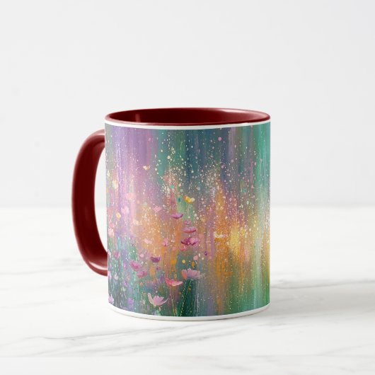 Mug Abstract Floral Painting with Vibrant Colors (Devant gauche)