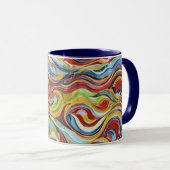 Mug Abstract geometric pattern 39 with wavy lines (Devant droit)