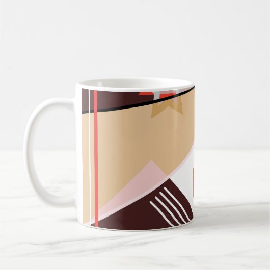 Mug Abstract geometric pattern, silk scarf shawl desi (Gauche)