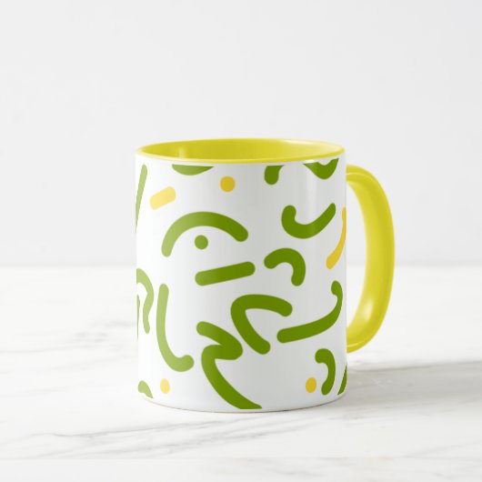 Mug Abstract Green Yellow Lines  (Devant droit)