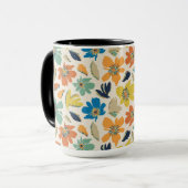 Mug Abstract Hand-Drawn Boho Floral Pattern (Devant gauche)