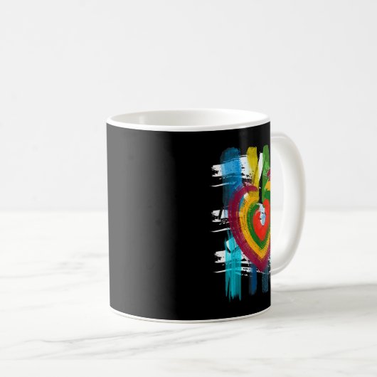 Mug Abstract Heart _ Painterly Valentine Abstract Art  (Devant droit)