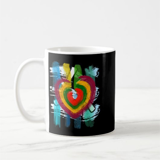 Mug Abstract Heart _ Painterly Valentine Abstract Art  (Gauche)