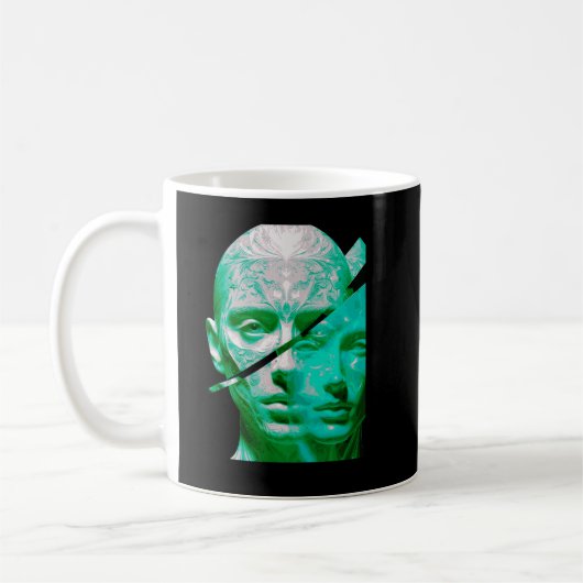 Mug Abstract Human Identity – Dual Perception Textured (Gauche)