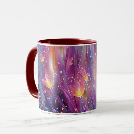 Mug Abstract luminous floral explosion (Devant gauche)